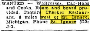 The Checker Restaurant - May 12 1966 Ad